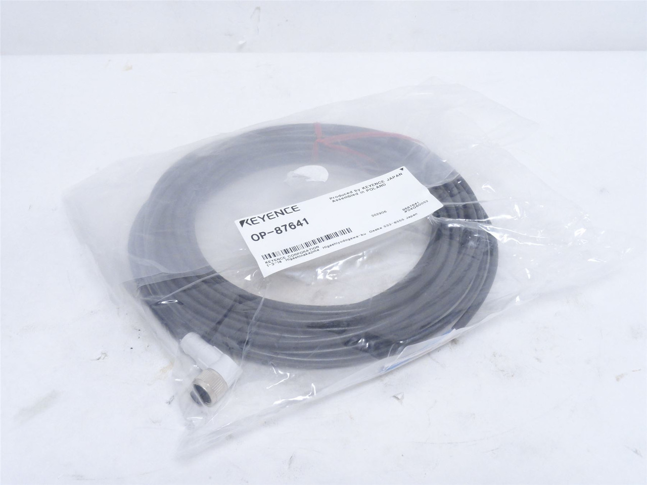 Keyence OP-87641; Connector Cable M12; 90Deg; 10m Long