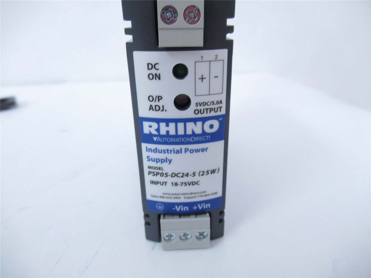 Automation Direct PSP05-DC24-6; RHINO Power Supply 5VDC 5Aout