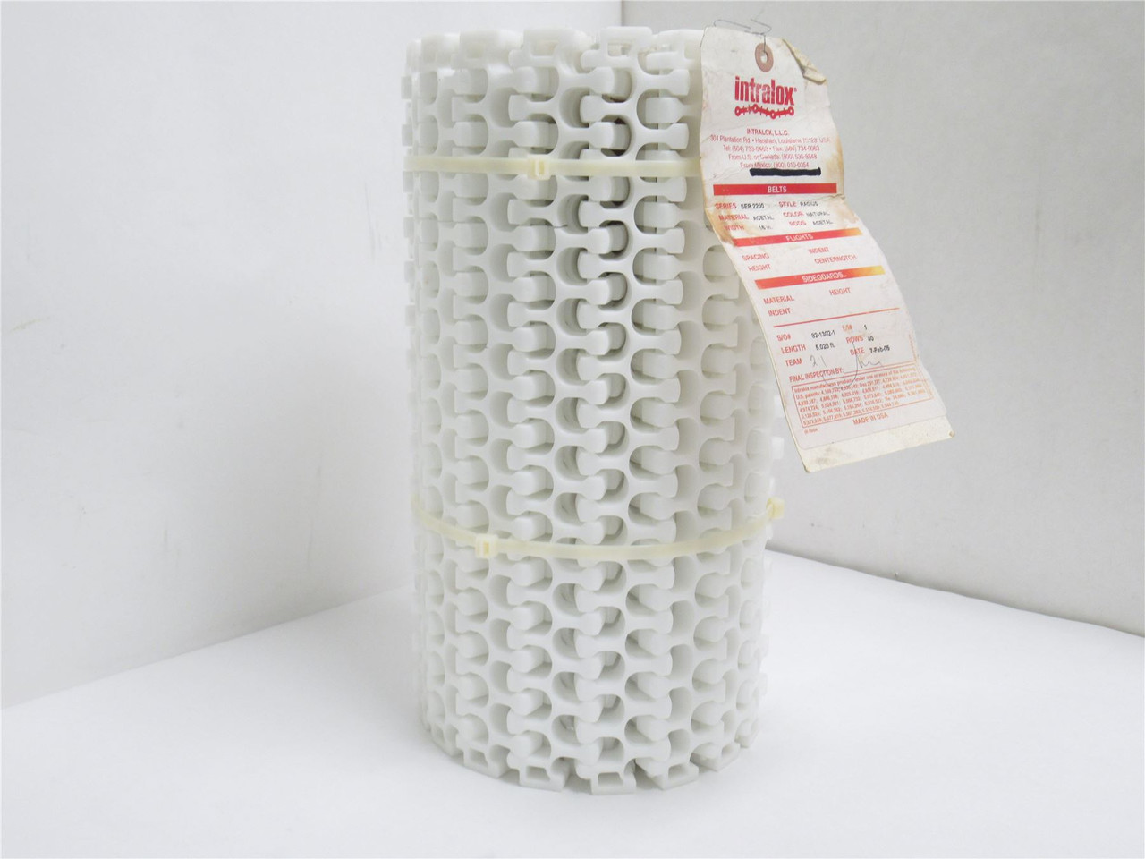 Intralox SER2200-16-5; Side Flexing Belt; 16" Wide x 5' Long