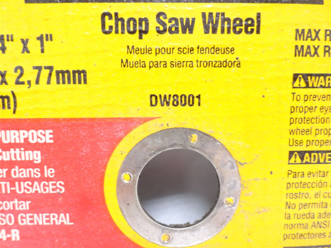 DeWALT DW8001; Abrasive Cut-Off Wheel; 14"OD; 24 Grit; 1"ID
