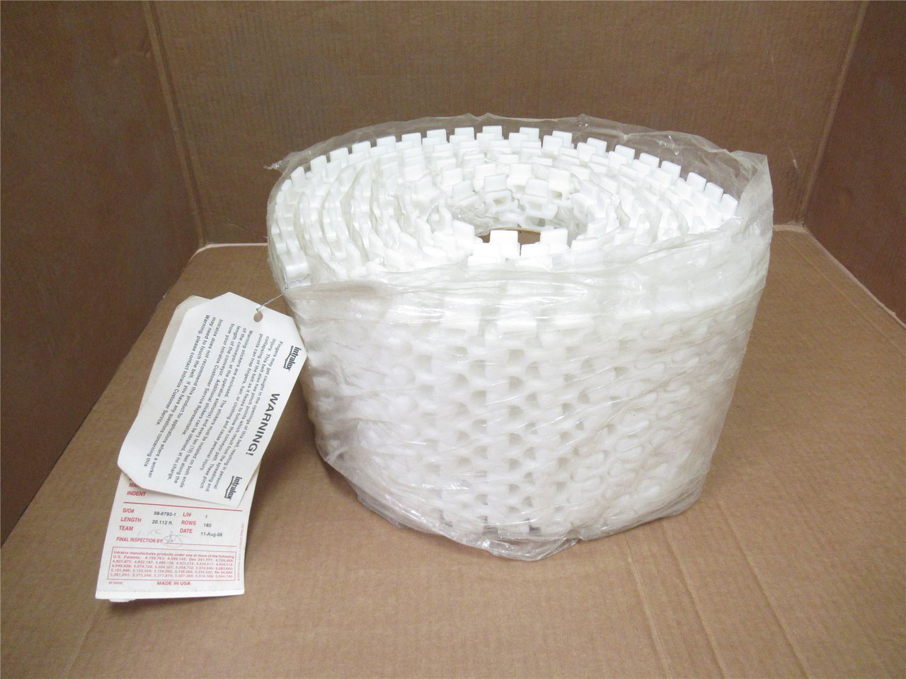 Intralox SER2200-8-20; Side Flexing Belt; 8" Wide x 20' Long