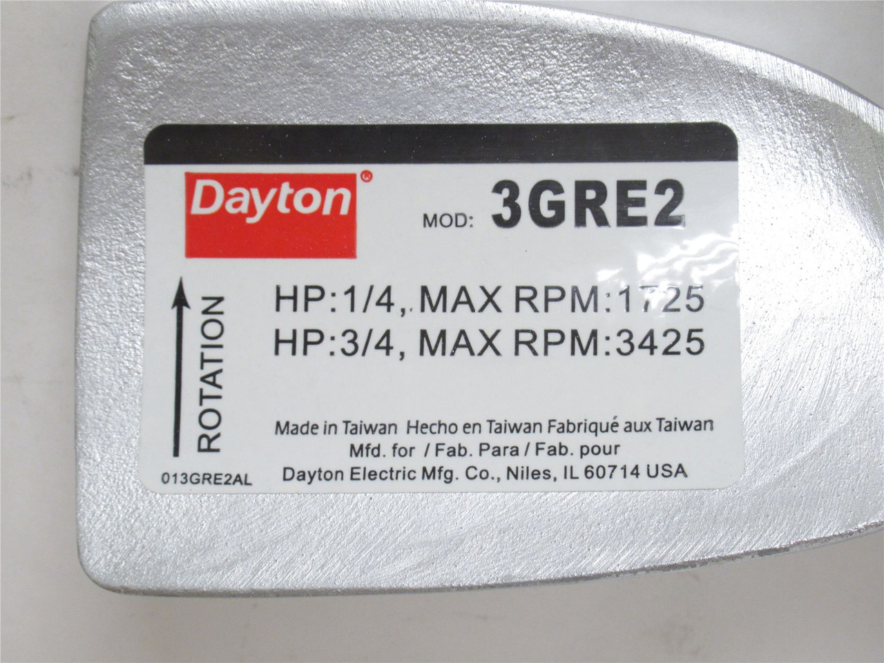 Dayton 3GRE2; Aluminum Propellor; 4-Blade; 12"OD; 1/2"ID