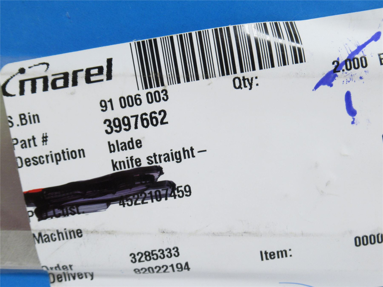 Marel 3997662; Flat Balde KnifeSZ; 14 Auto Deboner