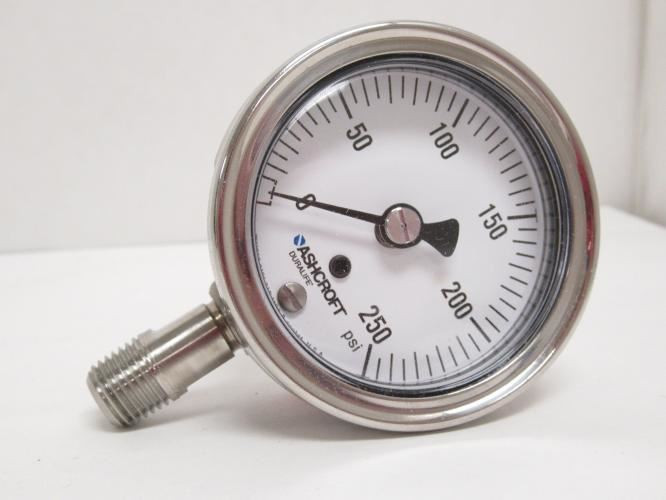 Ashcroft 25-1009-SW-02L-250; Pressure Gauge; 0-250Psi; 1/4NPT