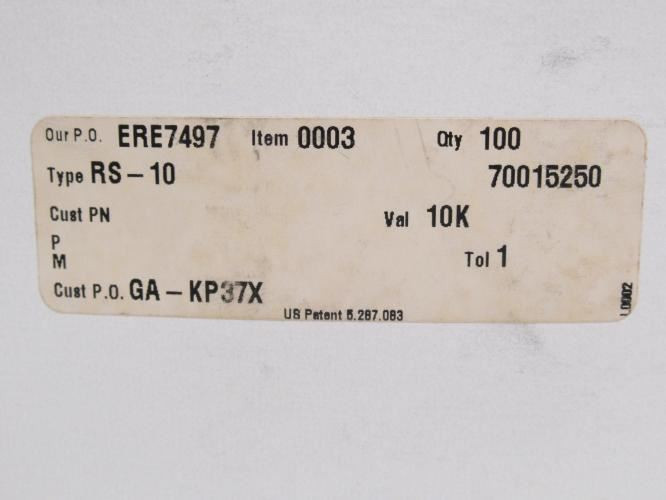 Vishay RS10 10 1%TR; Box-100 Wirewound Resistors; 10ohms