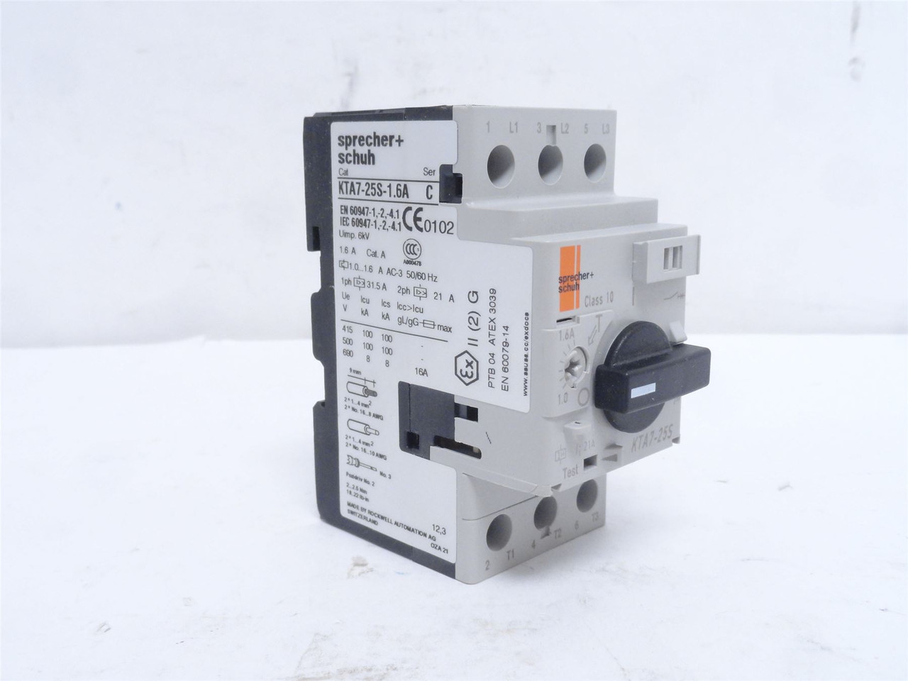 sprecher+schuh KTA7-25S-1.6A; Manual Starter 1-1.6A; 3P; 600V