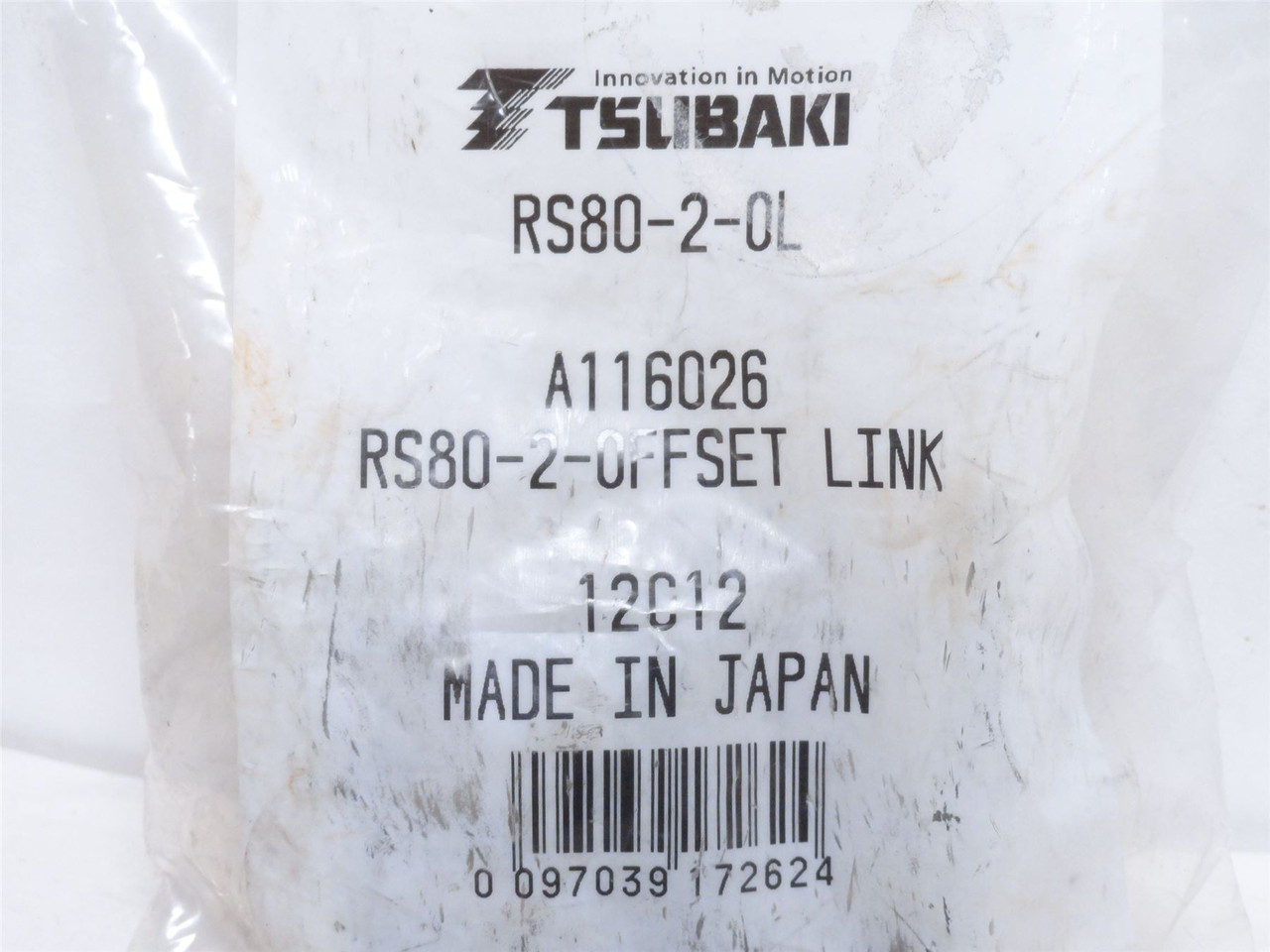 Tsubaki RS80-2-OL; Chain Offset Connecting Link #80-2