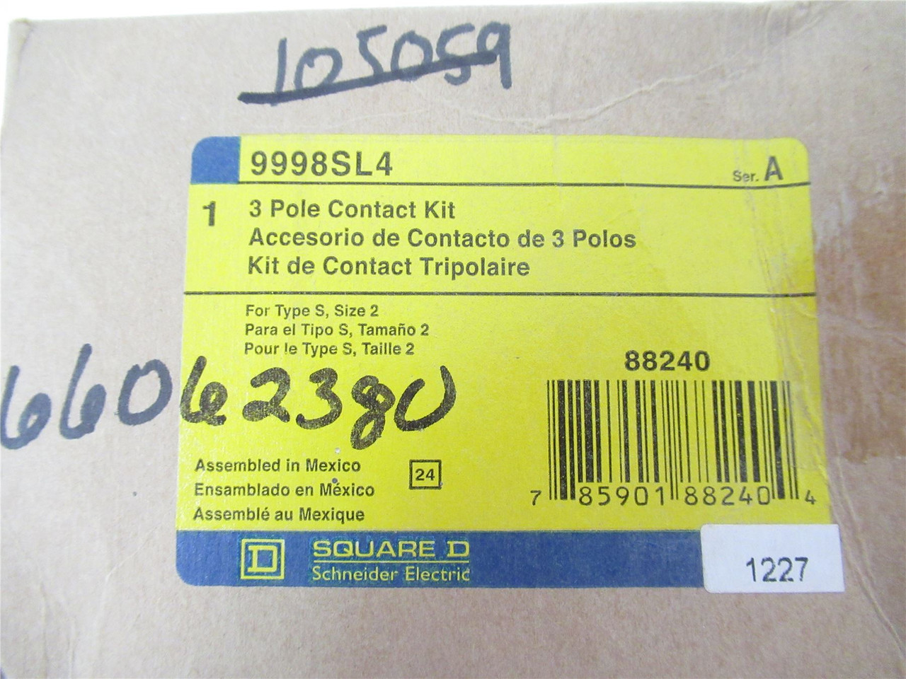 Square D 9998SL4; 3 Pole Contact Kit 88240 PN