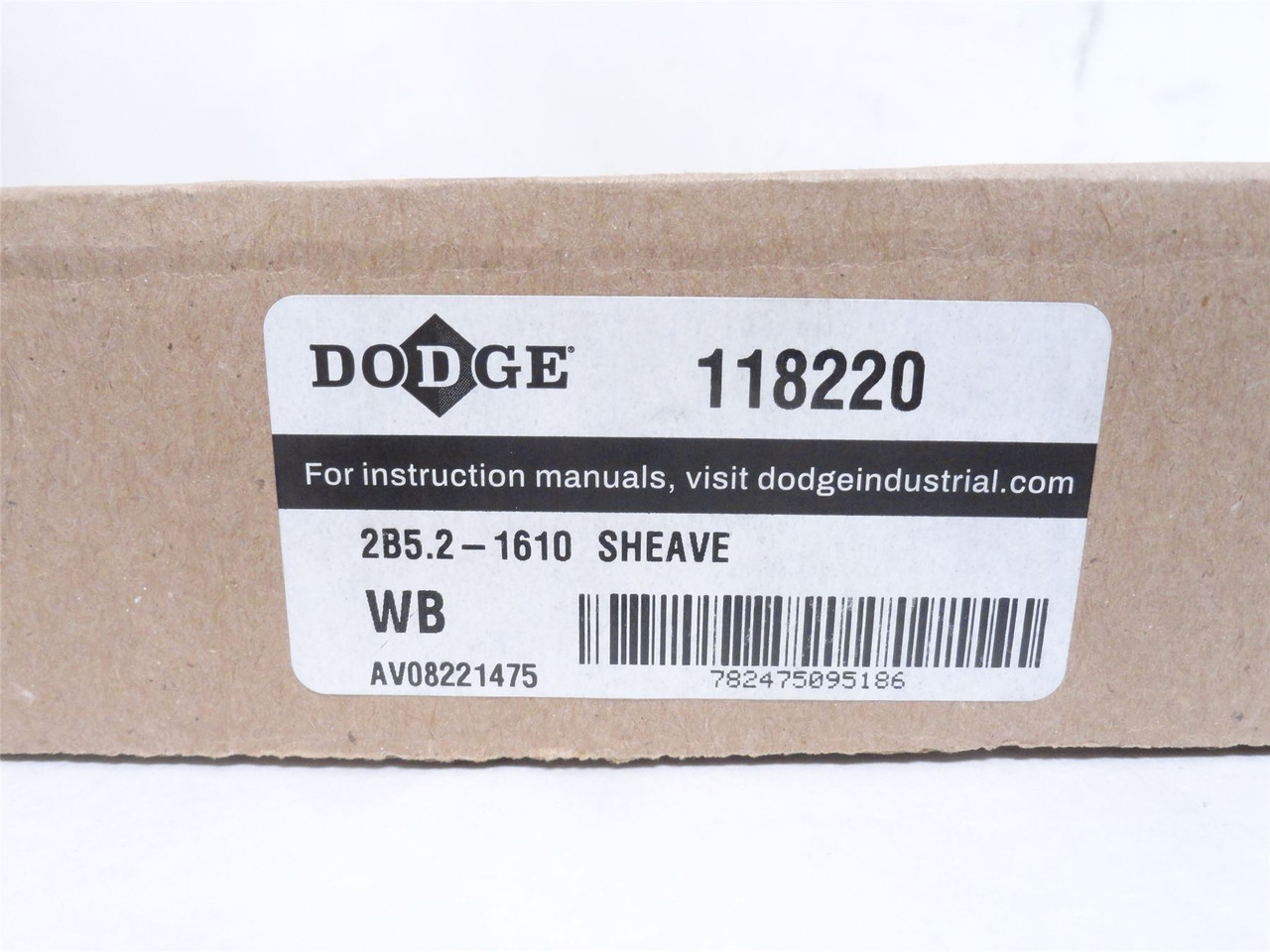 Dodge 2B5.2-1610; Bushed V-Belt Pulley 118220; 2-Gr Belt A; B