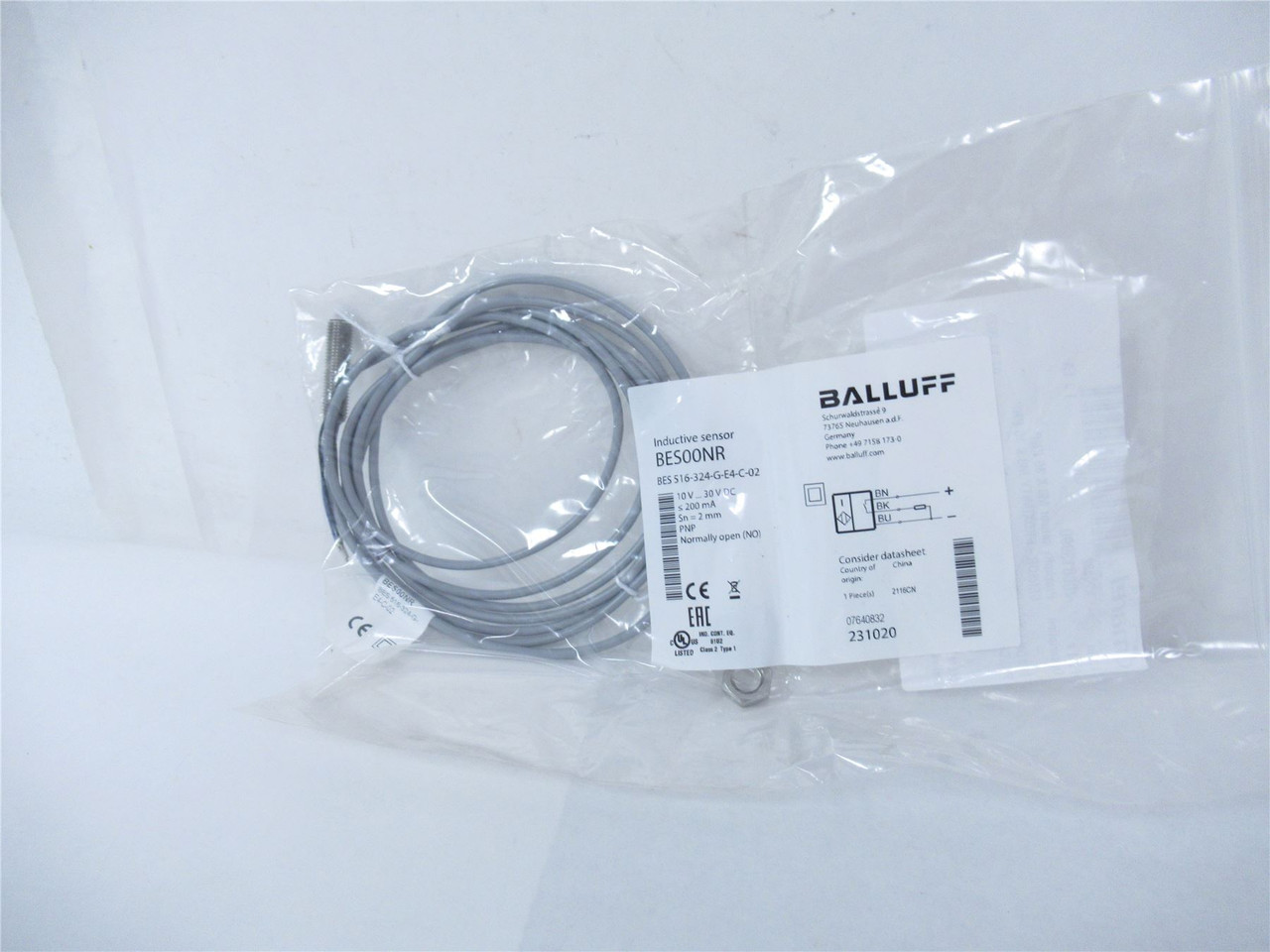 Balluff BES516-324-G-E4-C-02; Inductive Sensor10V...30VDC 2mm