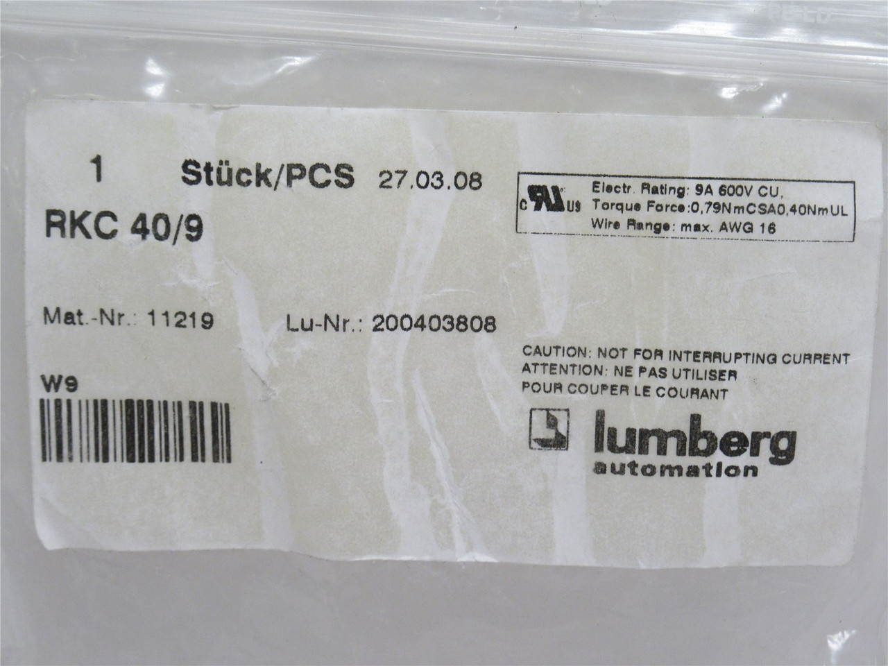 Lambert 11219; Sensor Connector; RKC Series; 7/8"; Female