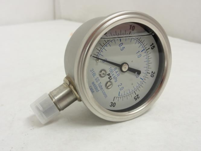 Precision Instrument 301LFW-254C; SS Pressure Gauge; 0-30PSI