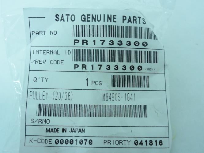 Sato PR1733300; Pulley; for M8490SE/M8490S