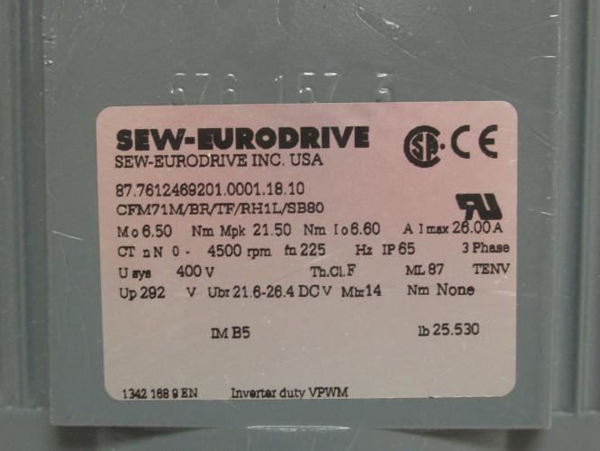 SEW CFM71M/BR/TF/RH1L/SB80; Servomotor; W/Brake; 400VAC