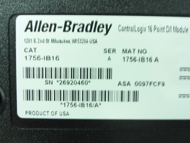 Allen-Bradley 1756-IB16;  Input Module; 12/24VDC; 16 Point
