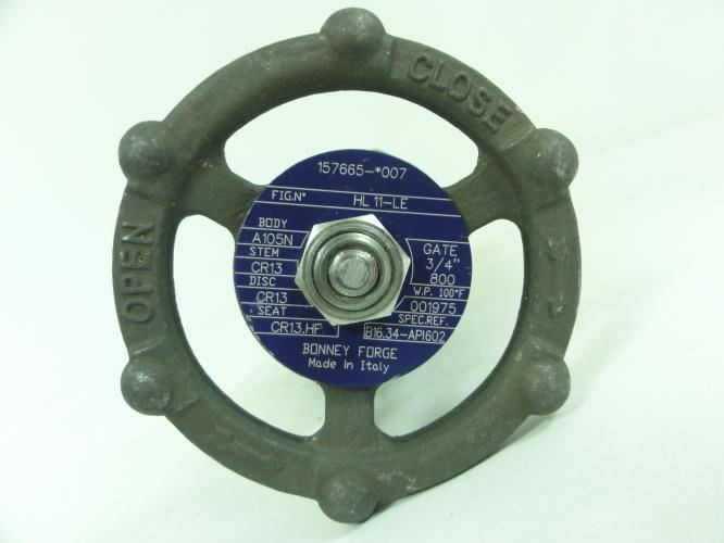 Bonney Forge 3/4-HL-11-LE; Gate Valve 3/4"NPT X 3/4"Socket Weld