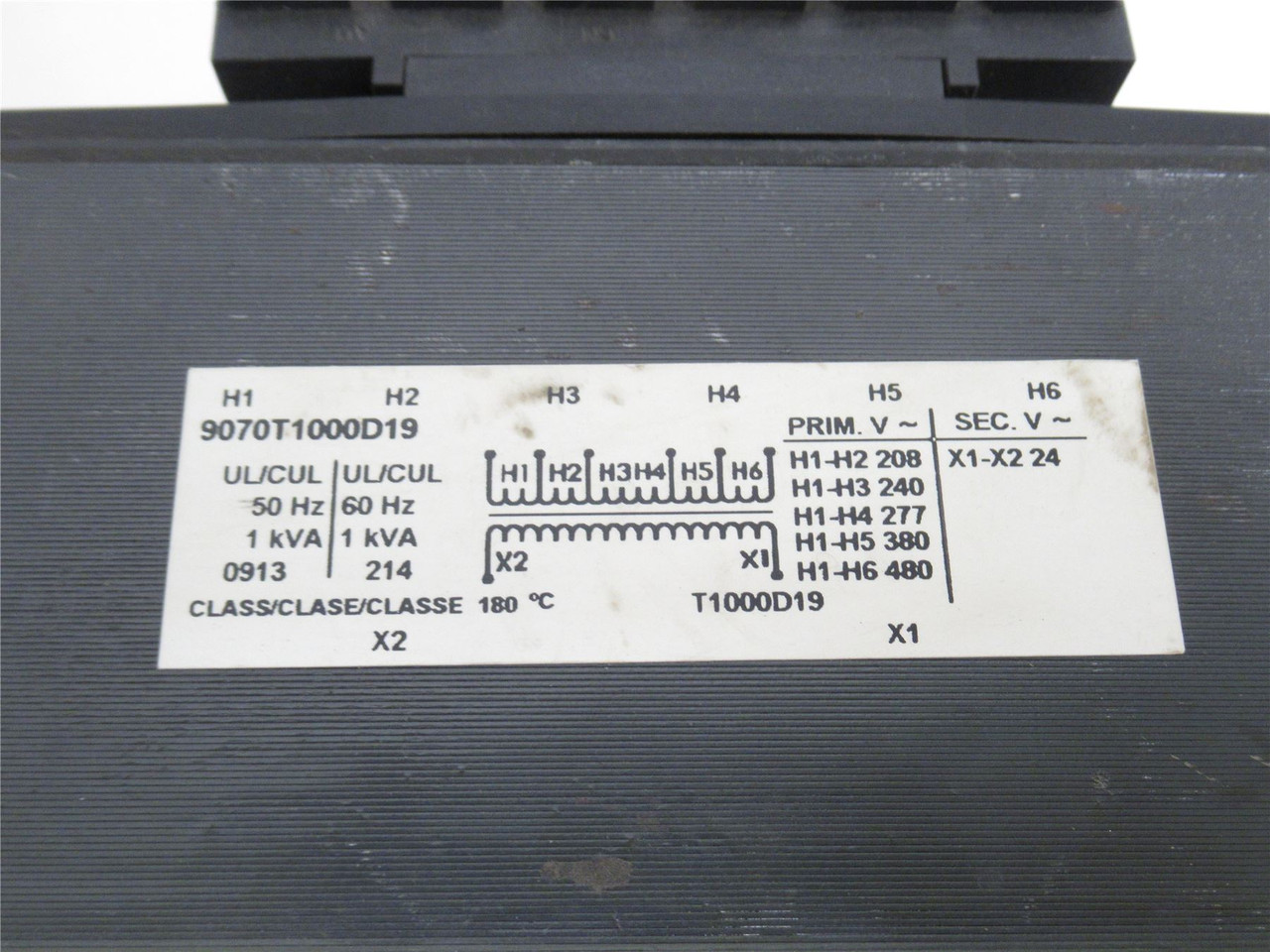 Square D 9070T1000D19; Control Transformer 1kVA; 208-480VAC