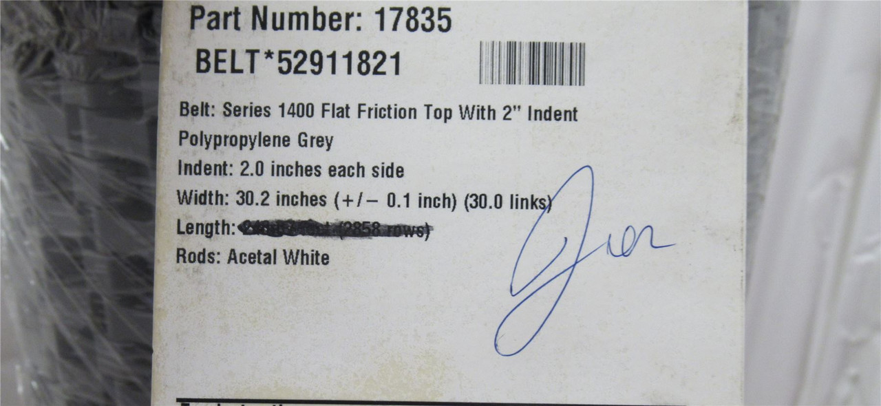 Intralox 17835; Series 1400 Flat Friction Top  8ftL x 30.2"W