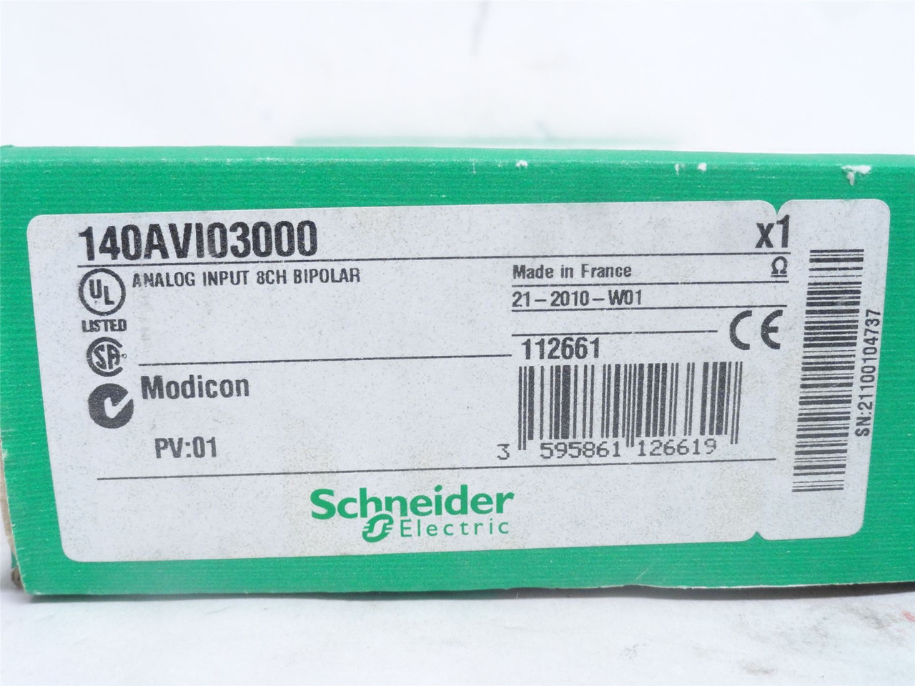Schneider 140AVI03000; Analog Input Module; 50VDC; 25mA; 8-Ch