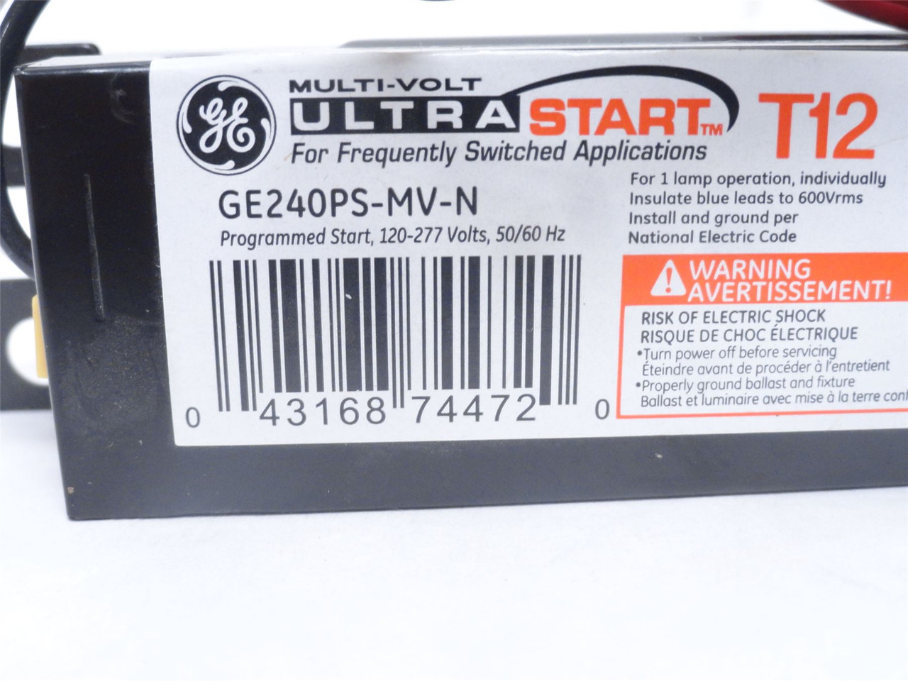 GE GE240PS-MV-N; Fluorescent Ballast; 120-277VAC; Size: T12