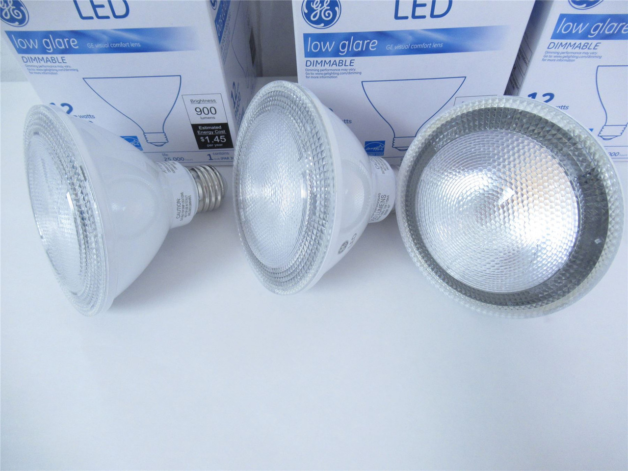 GE PAR30; Lot-3 LED 12 Watt Dimmable Low Glare Flood Light