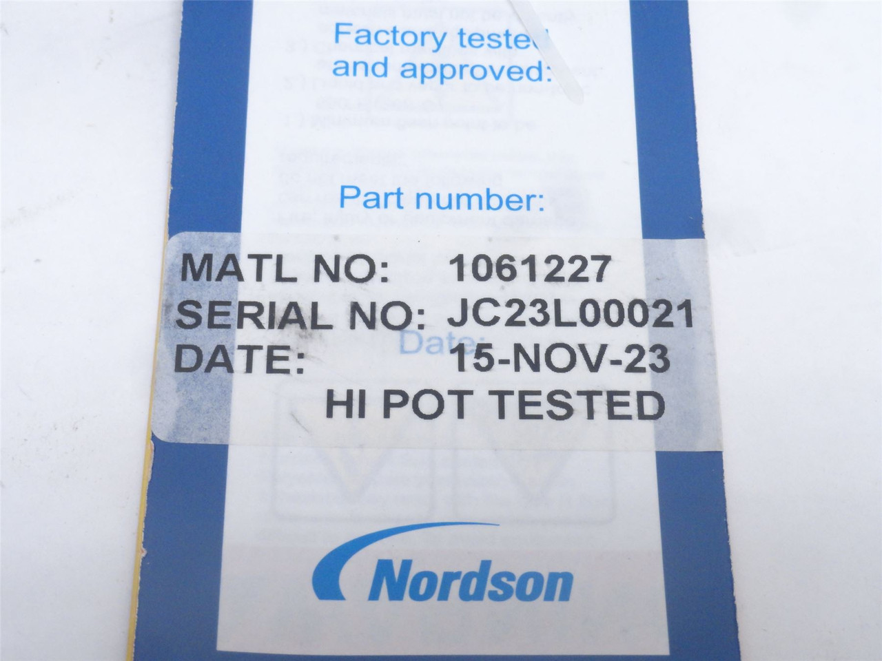 Nordson 1061227; Hot Melt Glue Gun; 6-Tip; 240VAC; 300 Watts