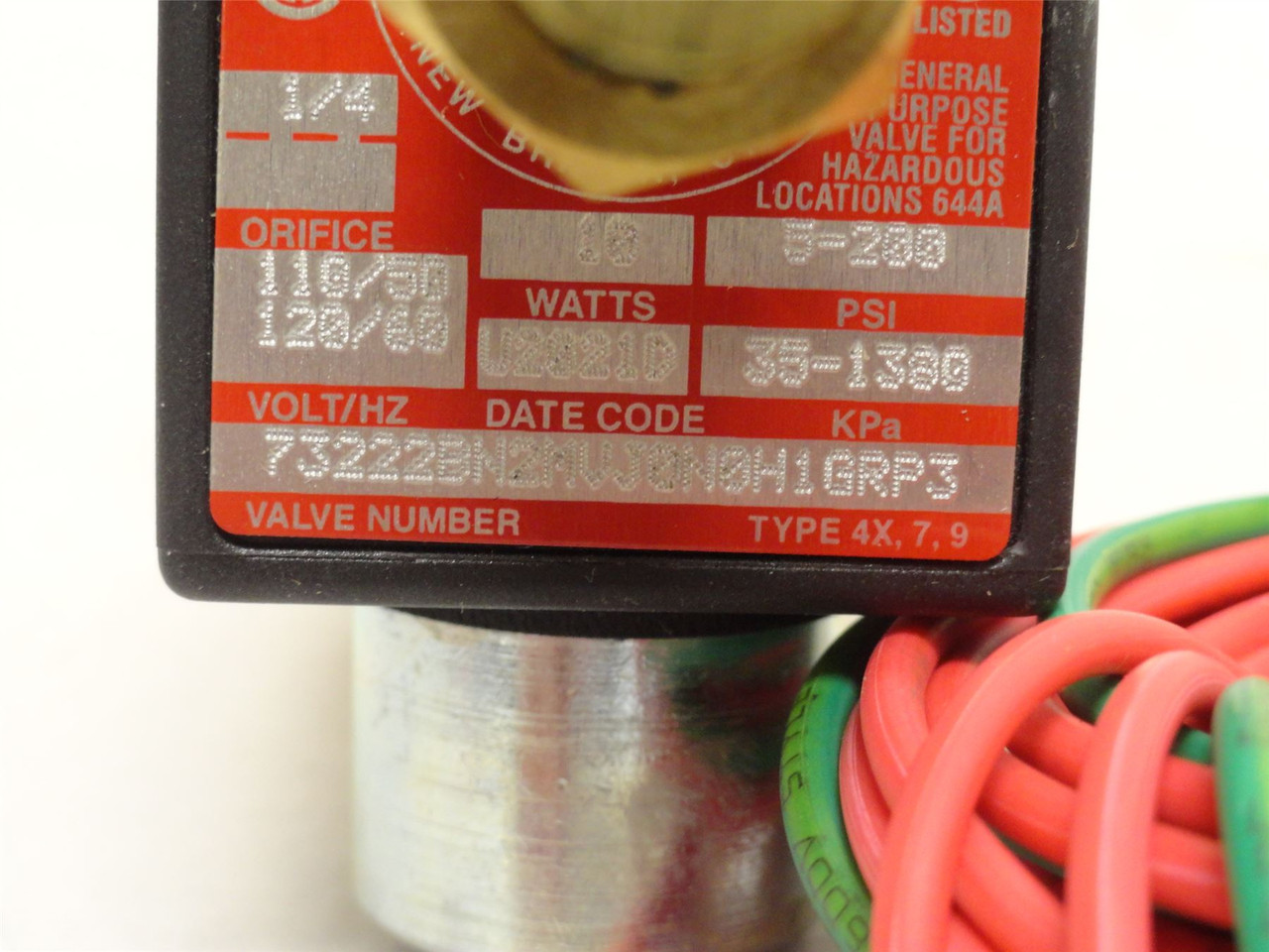 Parker 73222BN2MVJ0N0H1GRP3; Solenoid Valve; 5-200PSI; 1/4NPT