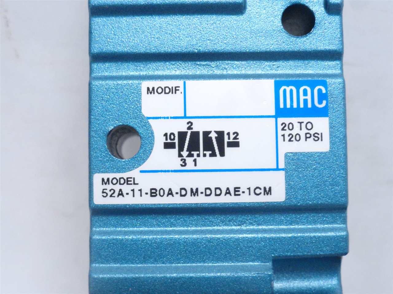 MAC 52A-11-B0A-DM-DDAE-1CM; Solenoid Valve; 20-120PSI; 24VDC