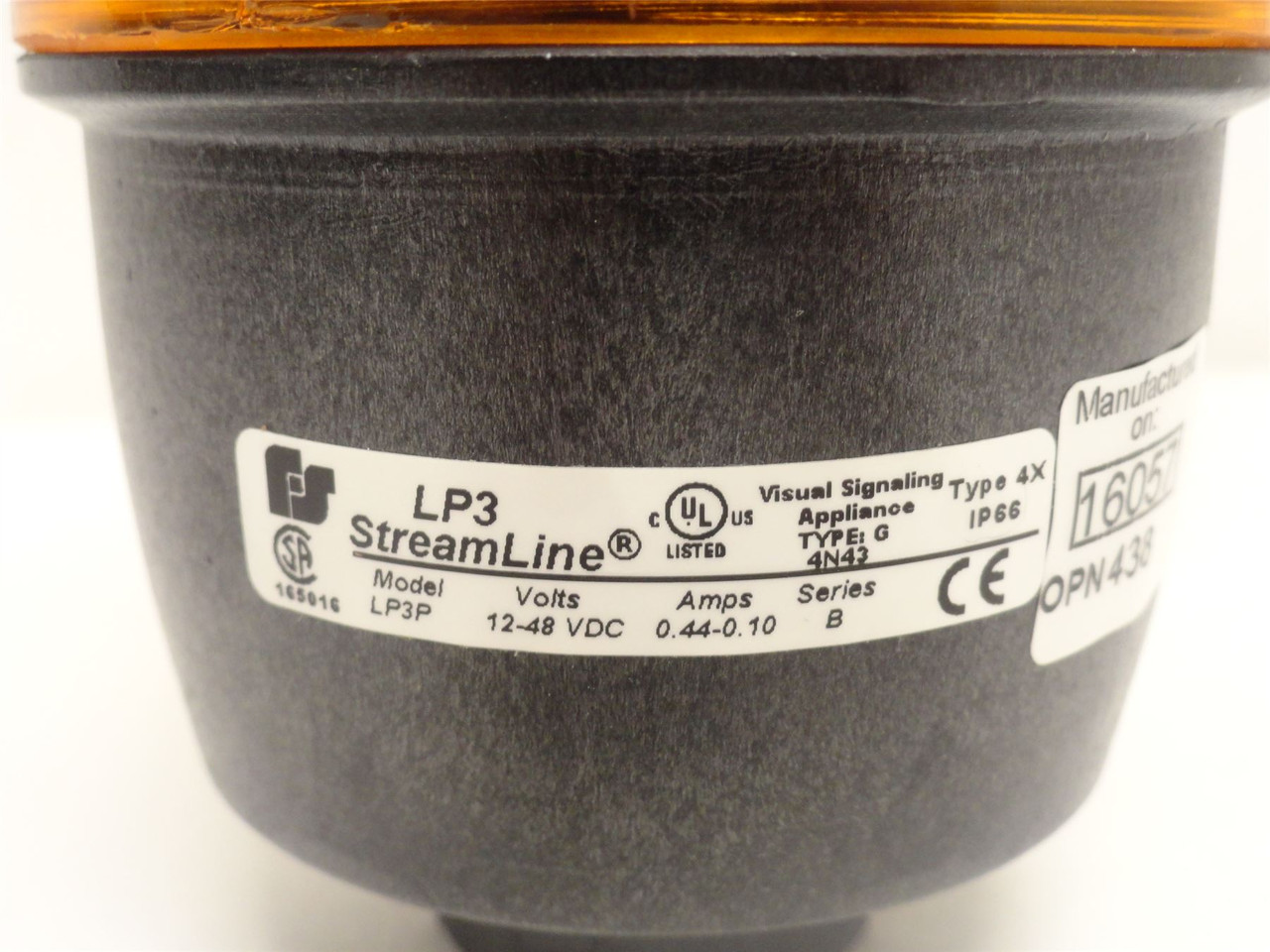 Federal LP3P-012-048A; Amber Low Profile Strobe Light; 12-48V
