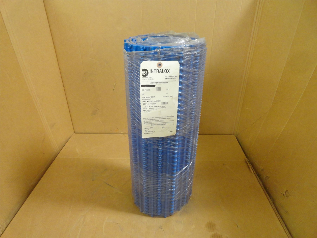 Intralox 445980-6.73'; Series 800 Flat Top 25.2"W x 6.73'L