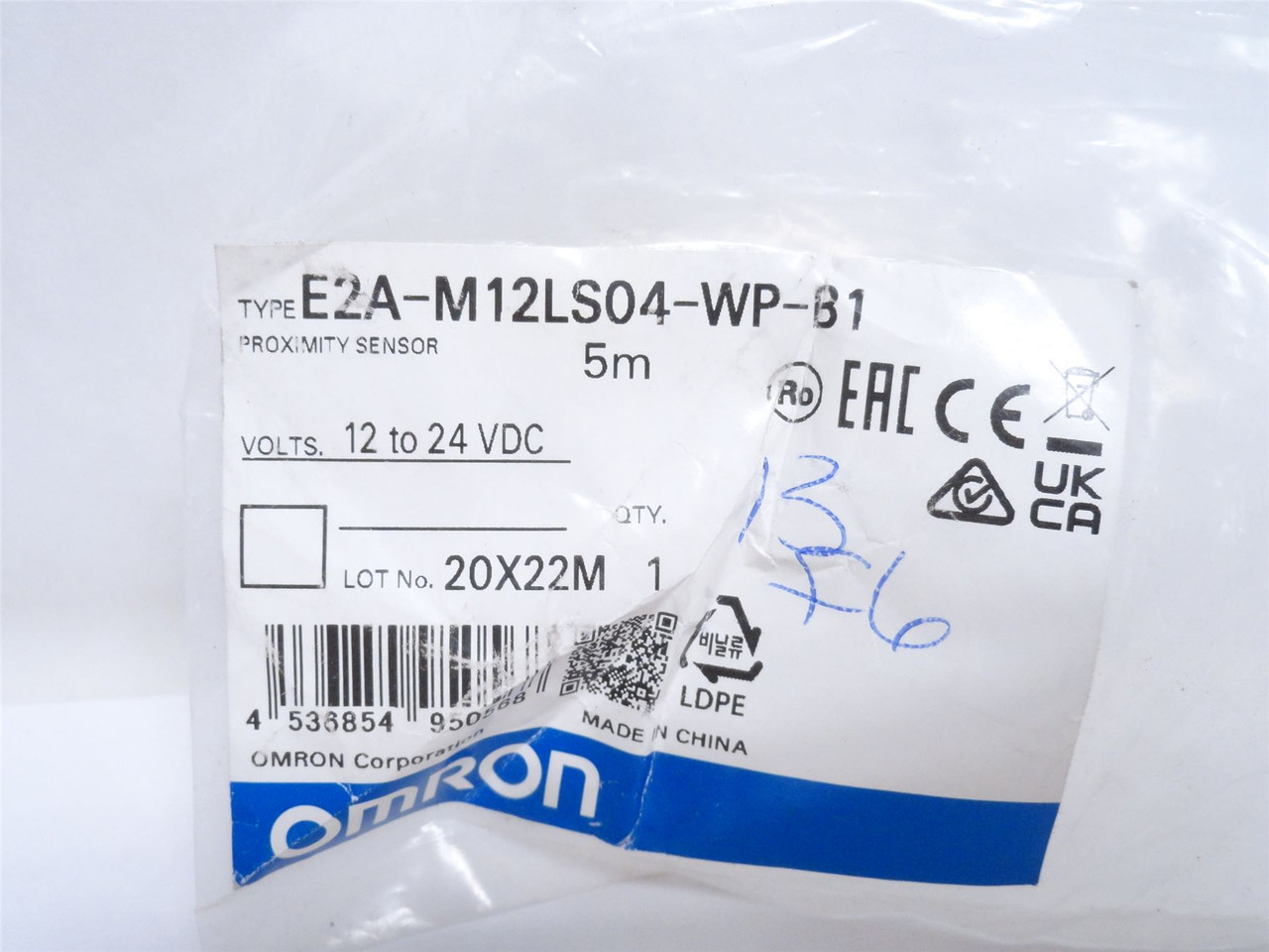 Omron E2A-M12LS04-WP-B1; Inductive Proximity Sensor; 12-24VDC