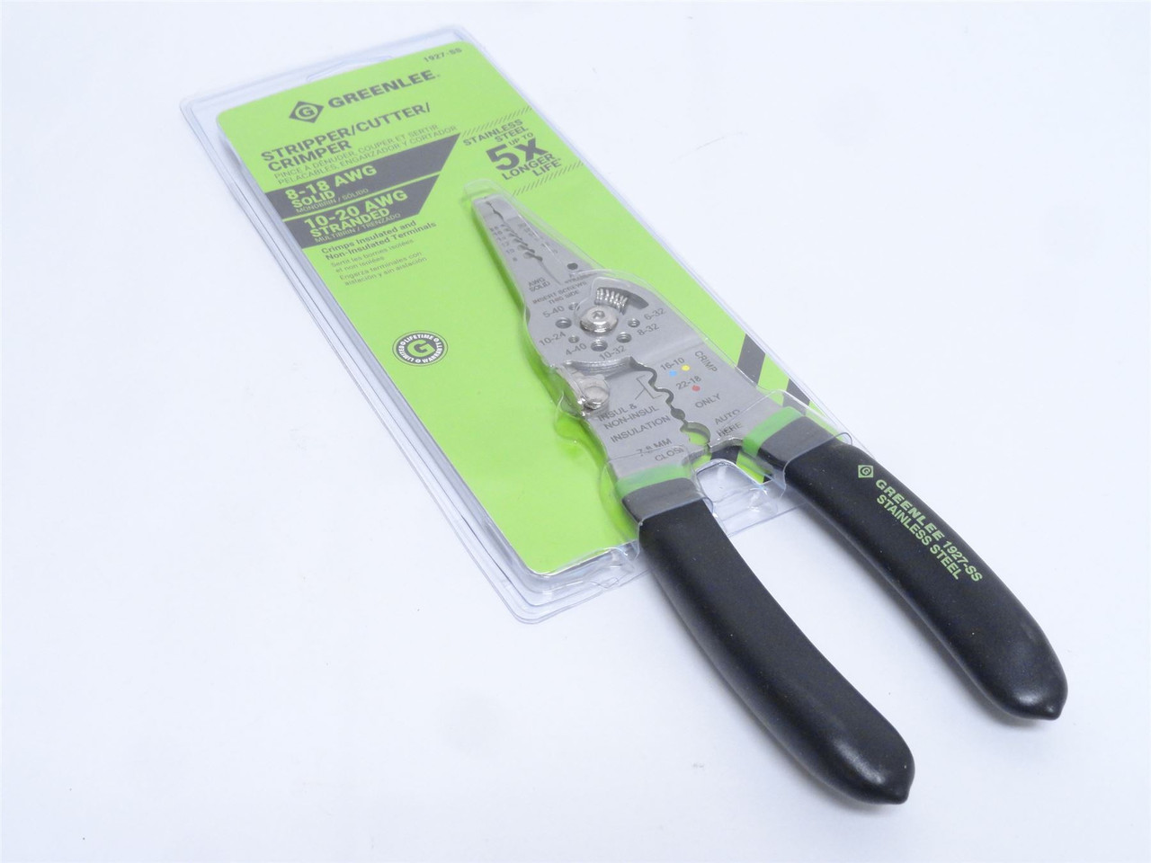 Greenlee 1927-SS; Wire Stripper/Cutter/Crimper; 8 To 18AWG