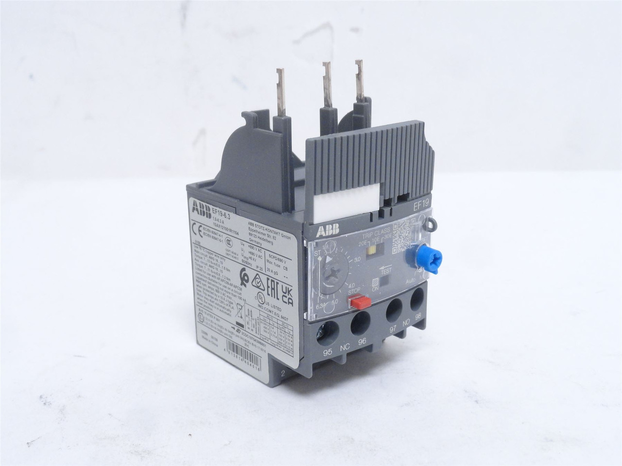 ABB EF19-6.3; Overload Relay; 1.9-6.3A; 3P; 600VAC