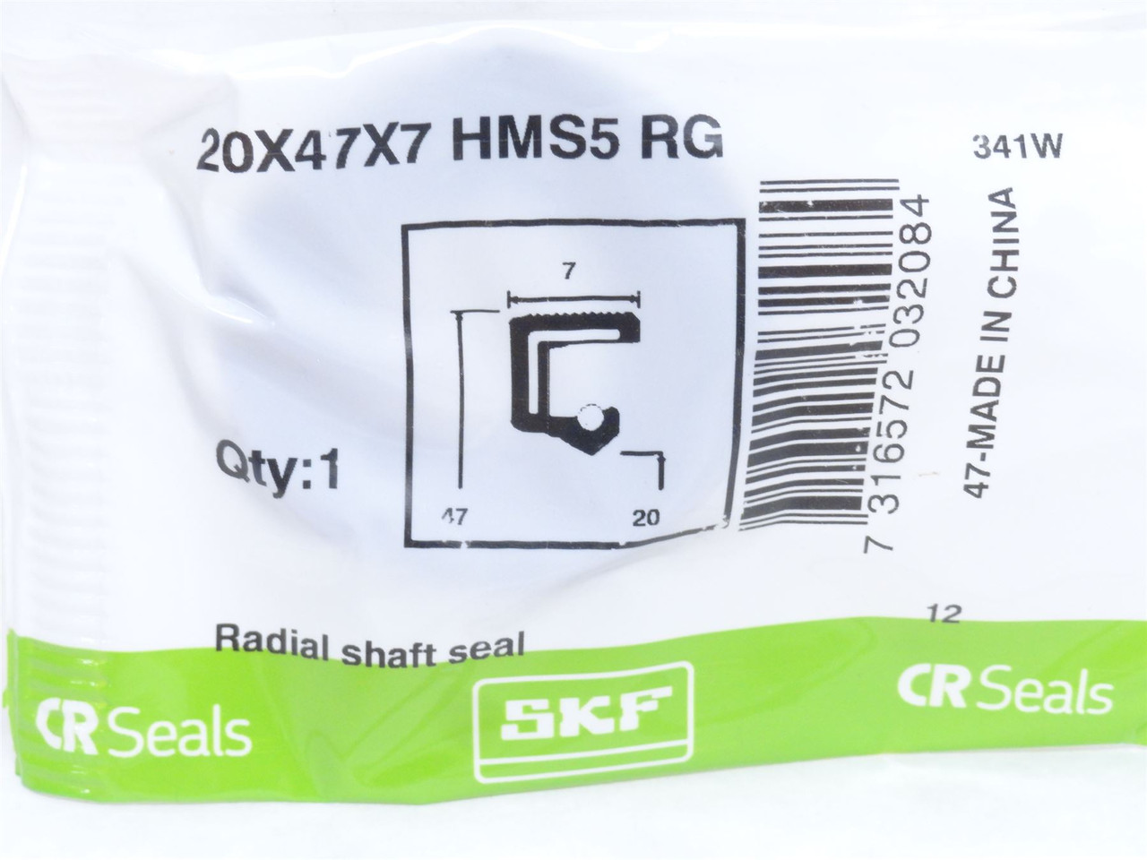 CR 20X47X7HMS5RG; Single Lip Oil Seal 20mmID x 47mmOD x 7mm W