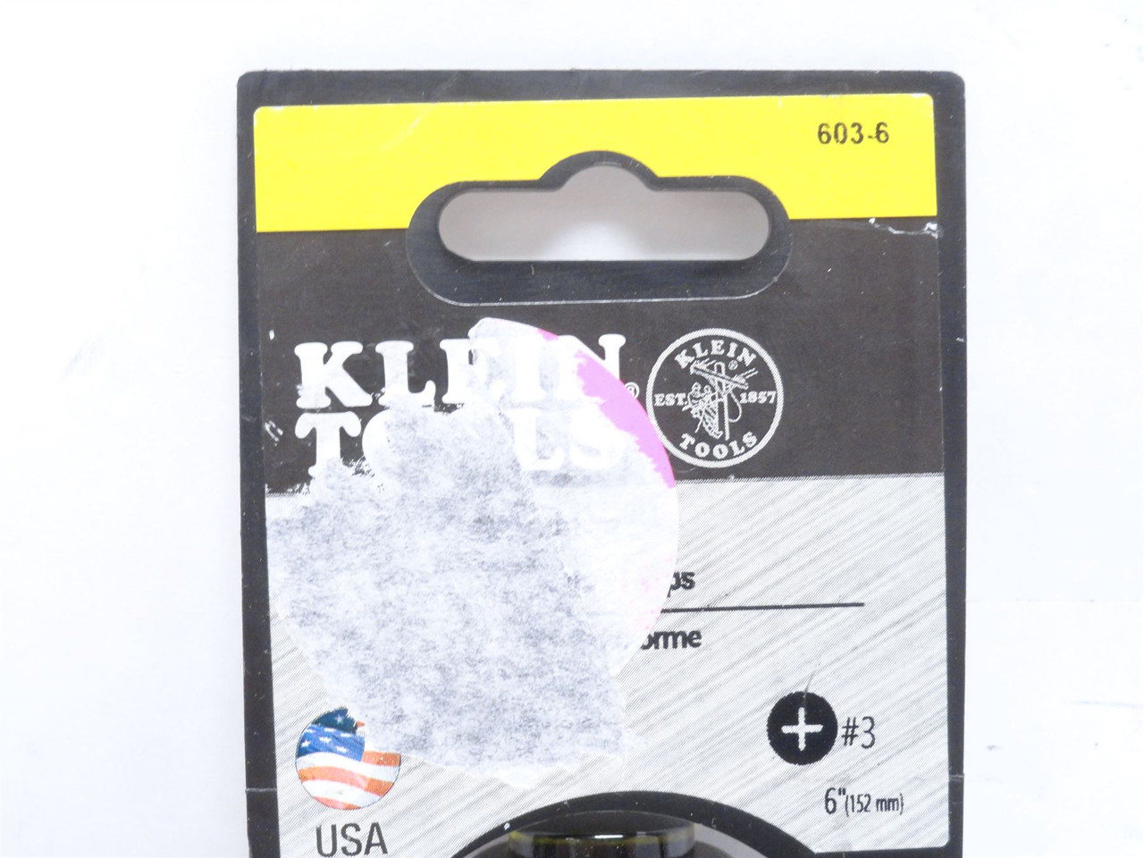 Klein Tools 603-6; Phillips Head Driver #3; 6" Round Shank