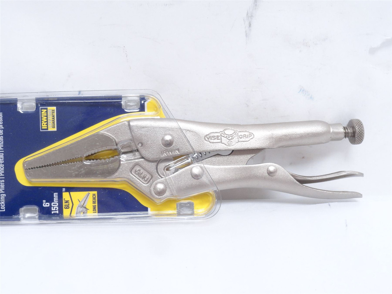Irwin 1402L3; Long Nose Locking Pliers W/Wire Cutters; 6"