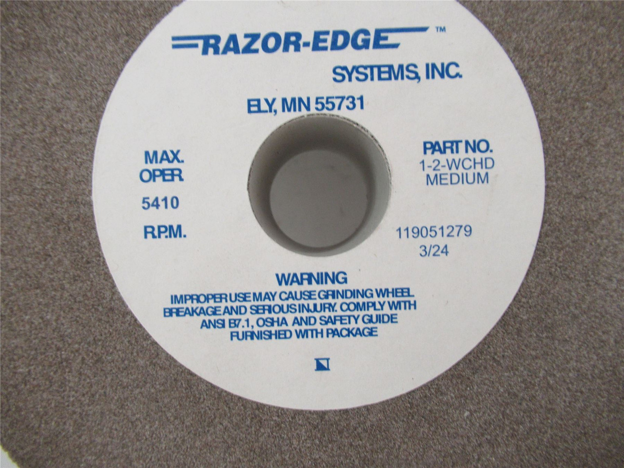 Razor Edge Systems 1-2-WCHD; Grinding Wheel 6" x 1.5" 1" ID