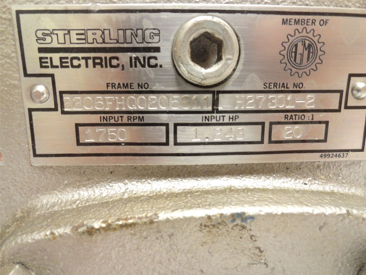 Sterling 2206FHQ02056111; Gear reducer; 20:1 Ratio; RA