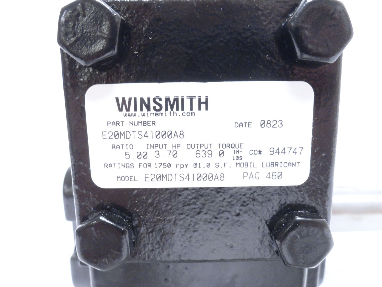 Winsmith E20MDTS4100048; Gear Reducer; 5:1 Ratio; RA; 3.7HP