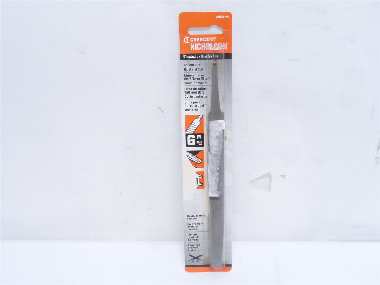 Crescent 21825NN; Lot-2 Mill Single Cut Bastard File; Size 6"