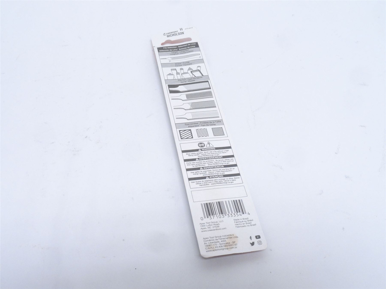 Crescent 21825NN; Lot-2 Mill Single Cut Bastard File; Size 6"