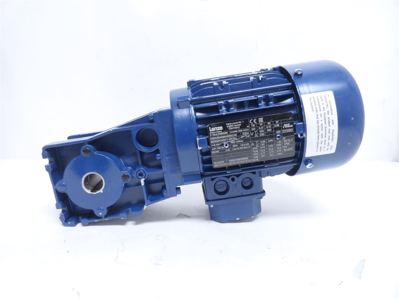 Lenze G50AB045MHBR2C00; AC Gearmotor; 9.10:1 Ratio; 0.37kW