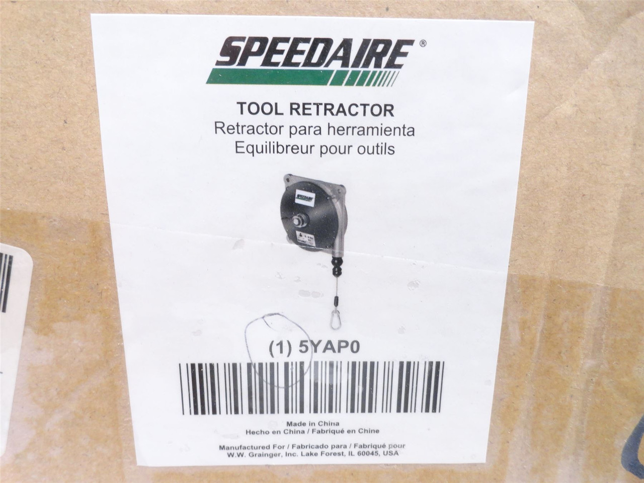 Speedaire 5YAP0; Non-Locking Tool Balancer; 8' Cable; 9lb Max