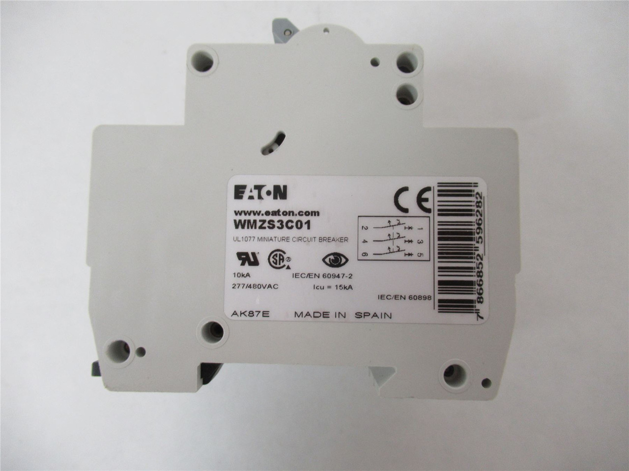 Eaton WMZS3CC01; Circuit Breaker 3P 1A 277/480V