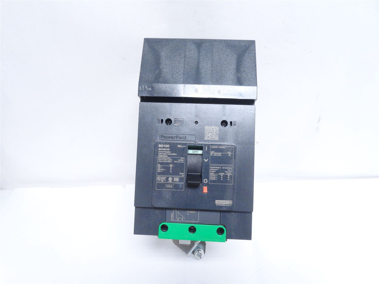Square D BDA36100; Circuit Breaker; 100A; 3P; 525VAC