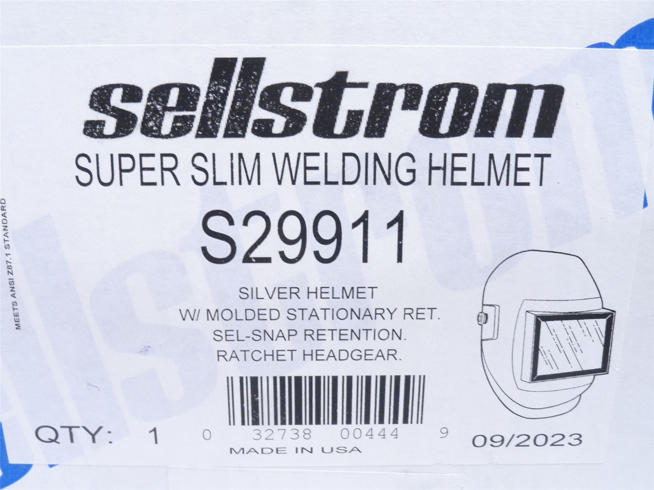 Sellstrom S29911; Silver Coated Welding Helmet 4-1/2" Wide