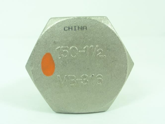 Industry-std 6JK27; Stainless Steel Hex Plug 1-1/2" MNPT