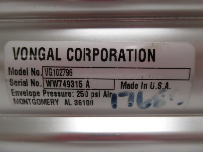 Vongal VG102796; Air Cylinder; 2-1/4"ID x 5-3/8" Stroke