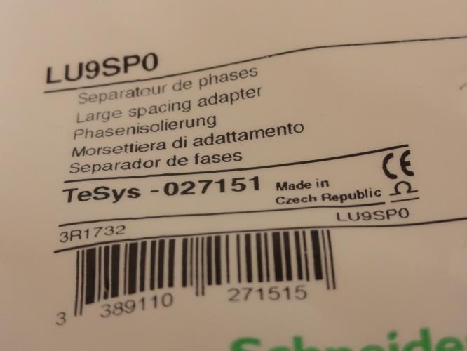 Schneider LU9SP0; Motor Starter Phase Barier