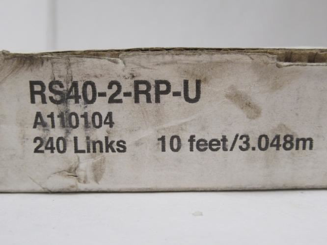 Tsubaki RS40-2-RP-U; Double Strand Roller Chain #40; 10' Length